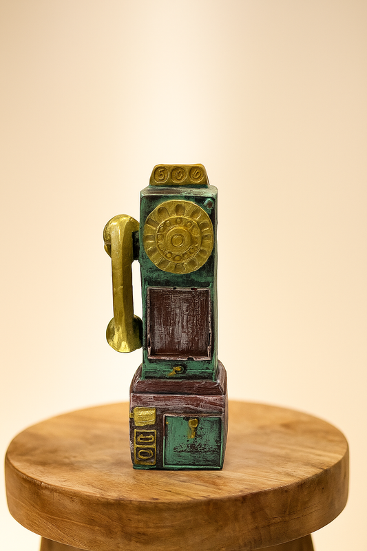 Luxe Vintage Telephone Booth Sculpture