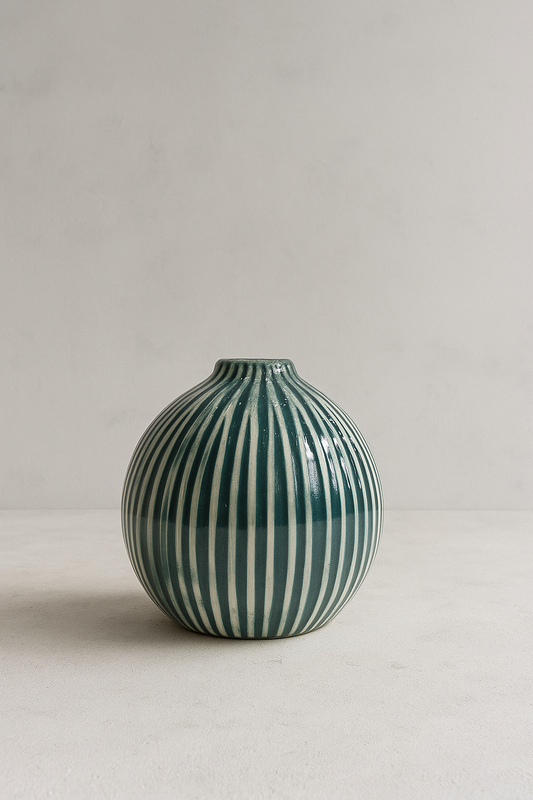 Crest Stripe Ceramic Vase