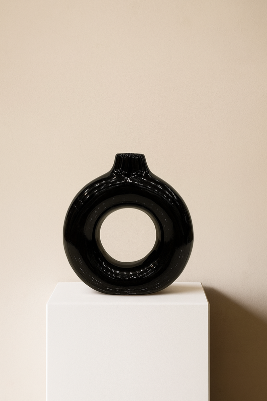 Gloss Loop Donut Ceramic Vase