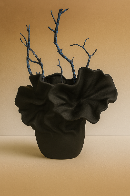 Obsidian Wave - Ceramic Vase