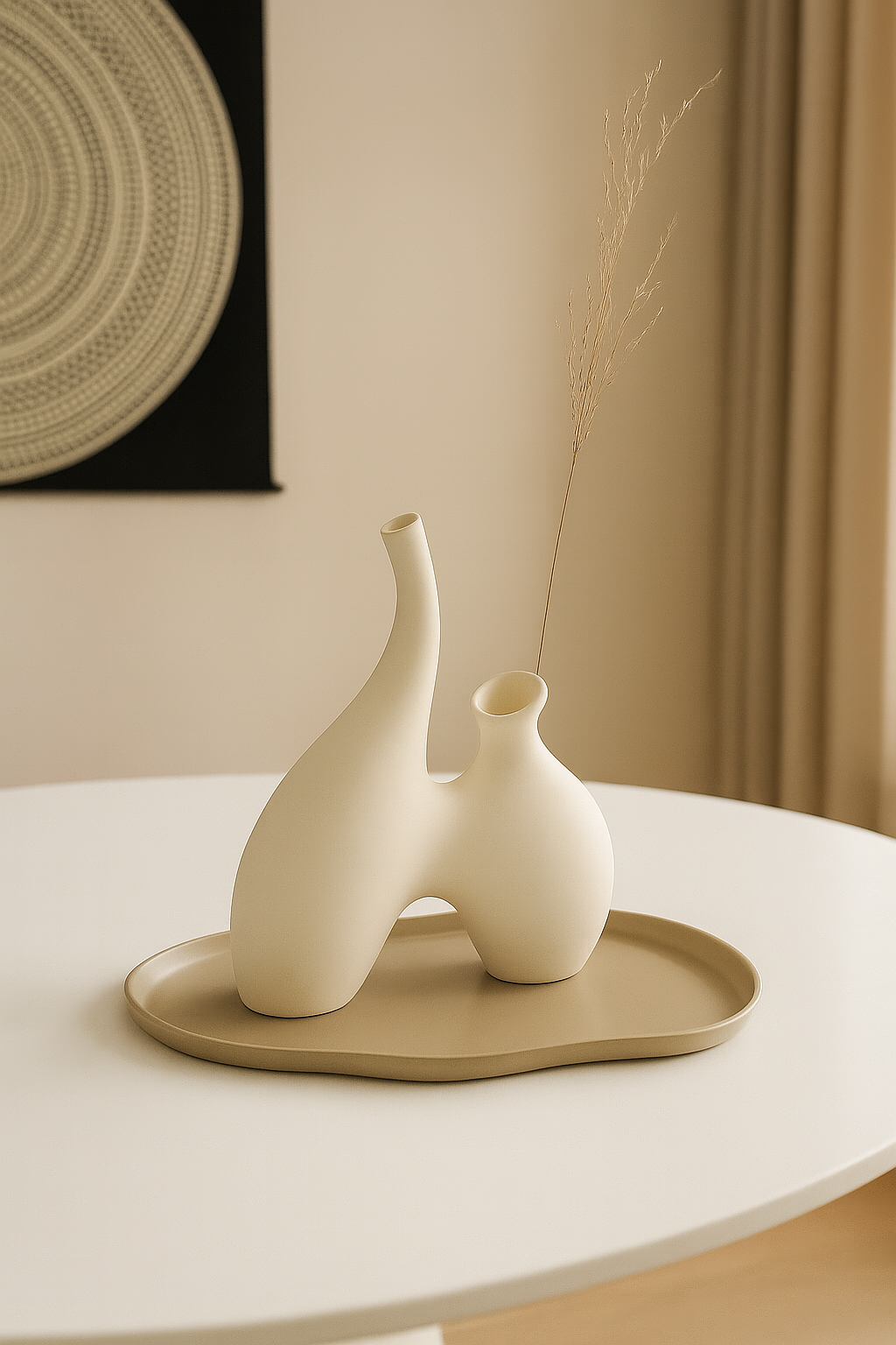 The Obsidian Curve - Sculptural Ceramic Vase