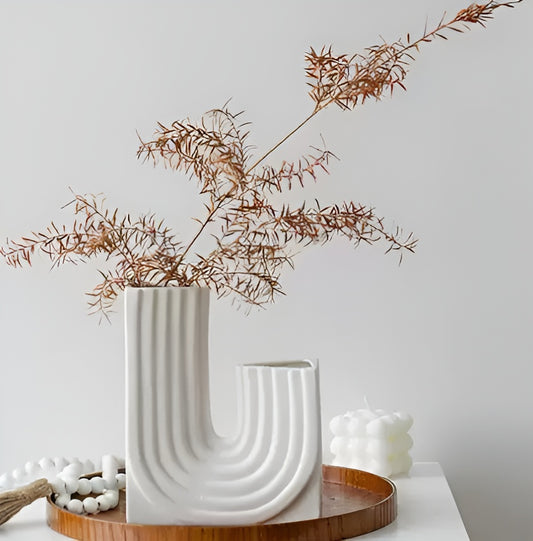 AURA - Bohemian Matte White Ceramic Vases