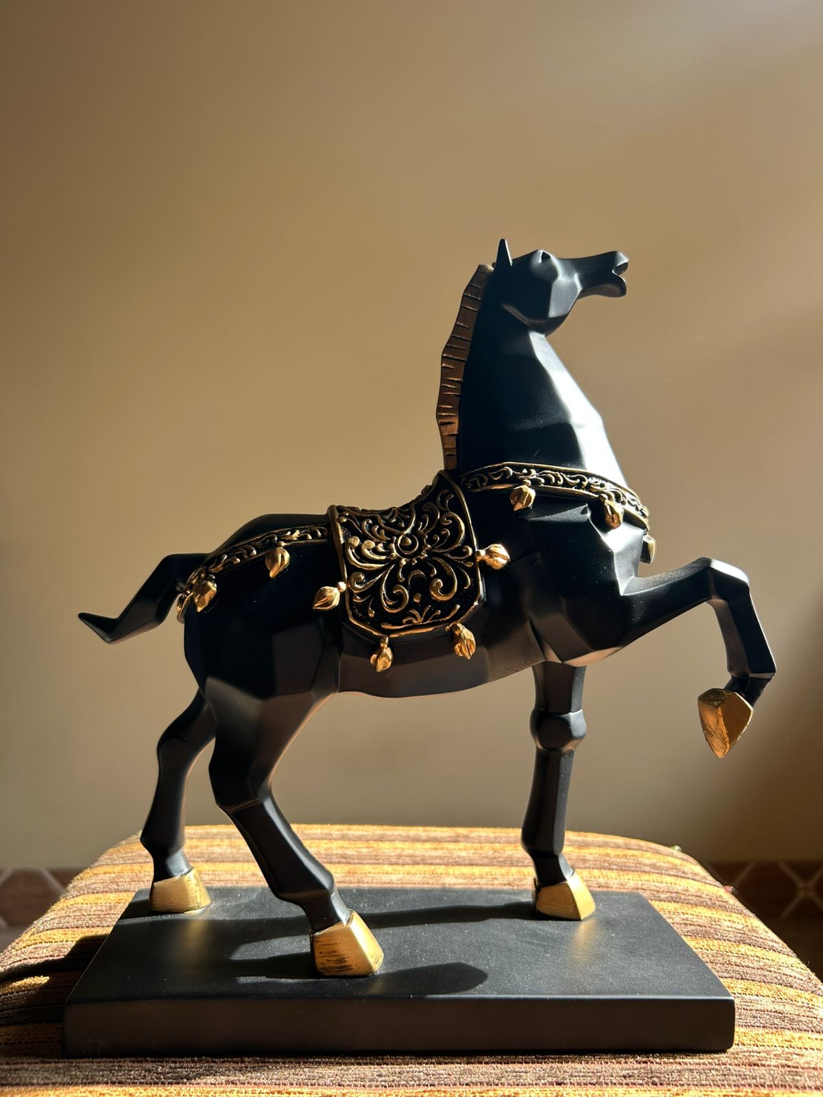 Midnight Regal Ceramic Horse