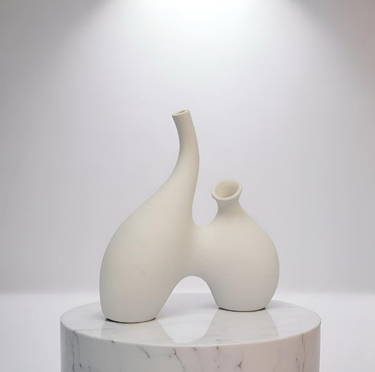 The Obsidian Curve - Sculptural Ceramic Vase