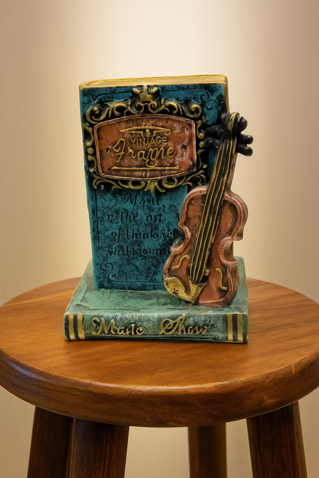 Premium Vintage Violin Book Frame
