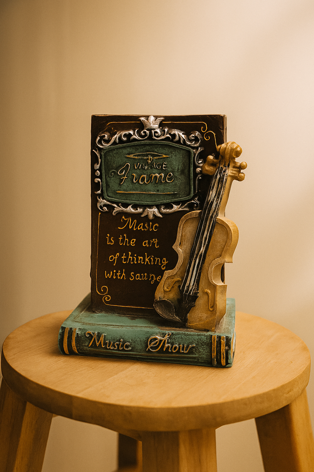 Premium Vintage Violin Book Frame