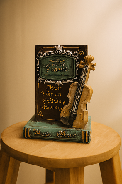Premium Vintage Violin Book Frame