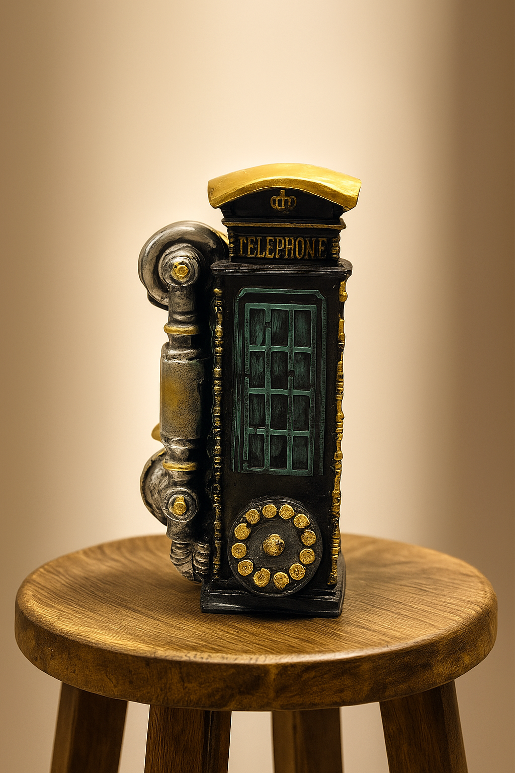 Luxe Vintage Telephone Booth Sculpture