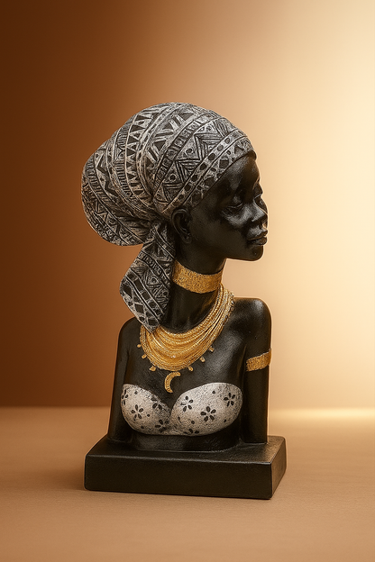 Heritage Grace - Turquoise & Gold Sculptural Bust
