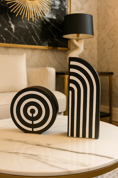Contemporary Geometric Bookends & Table Accents