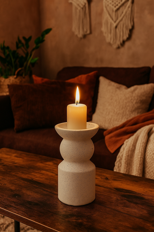 Modern Boho Ceramic Candle Stand