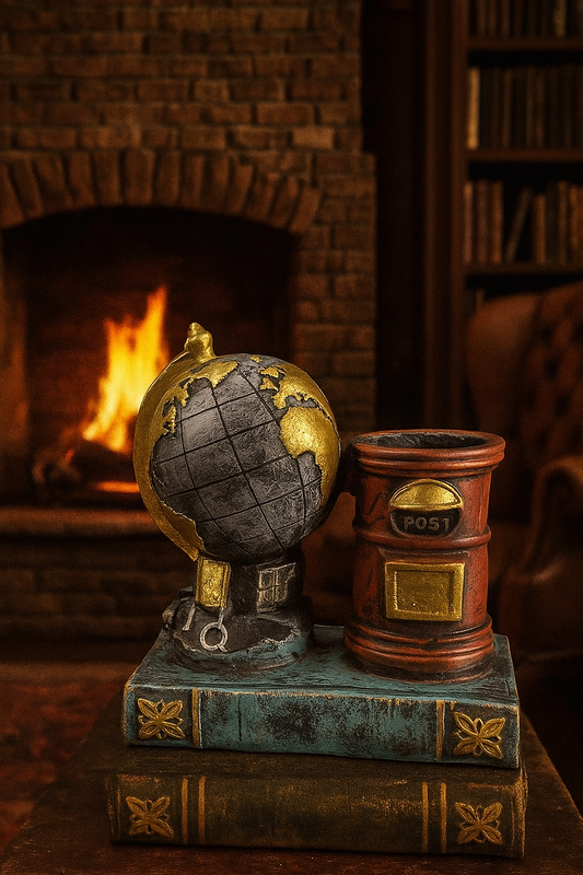 Dunia Daak - Vintage Globe & Letterbox Organizer