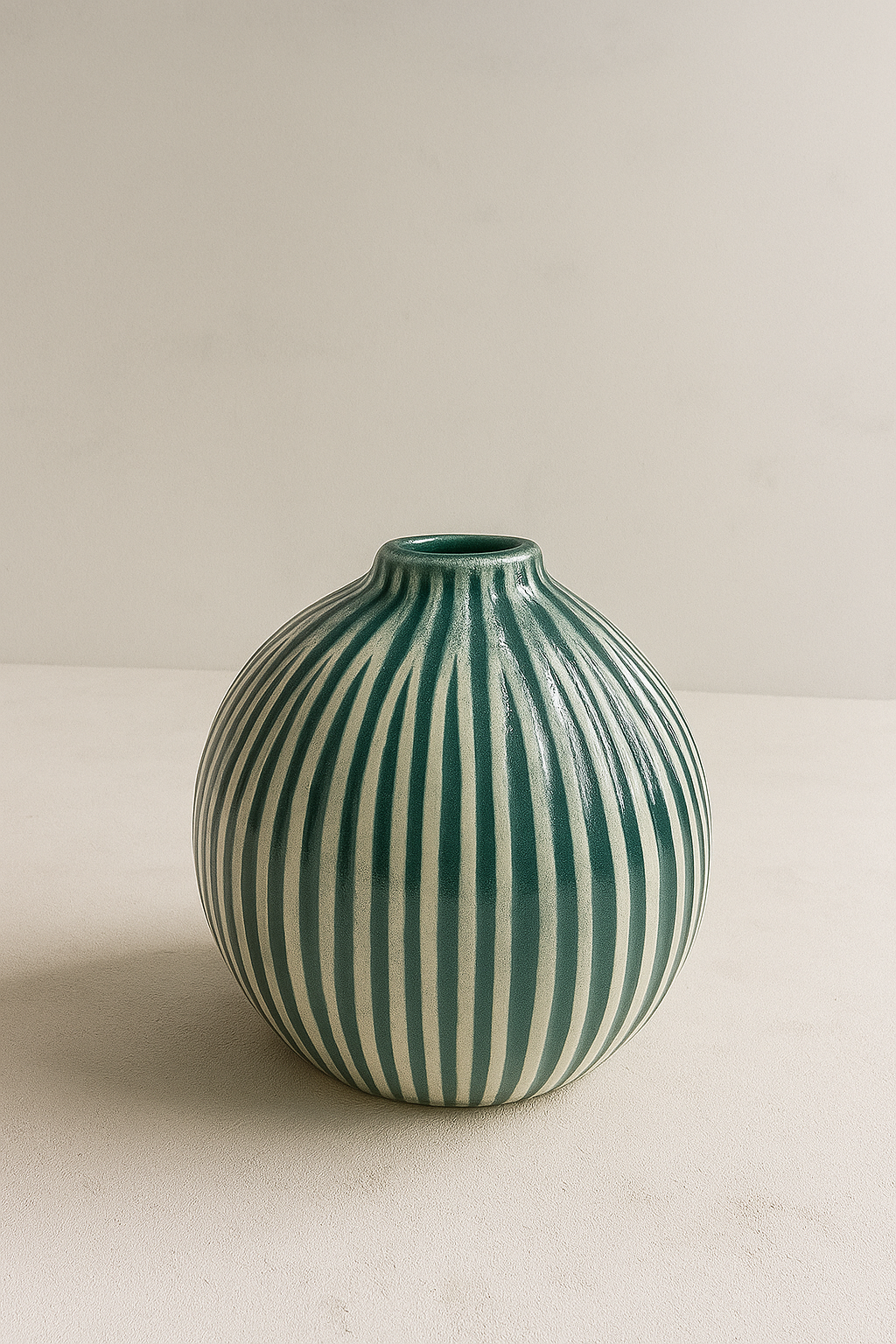 Crest Stripe Ceramic Vase