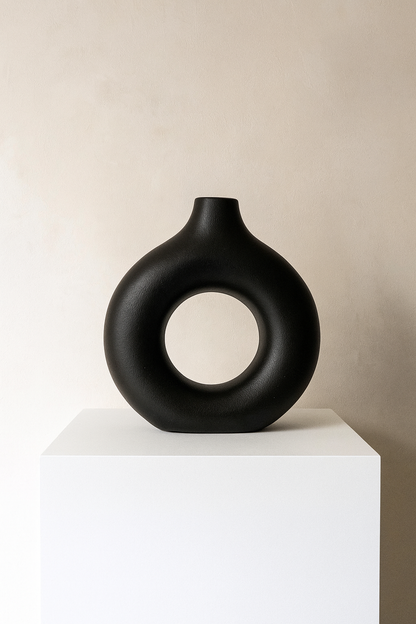 Onyx Ring Donut Ceramic Vase