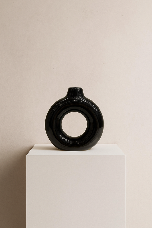 Gloss Loop Donut Ceramic Vase