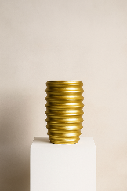 Helix Gold Ceramic Vase