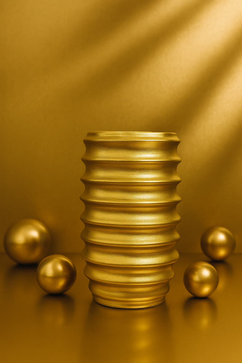 Helix Gold Ceramic Vase