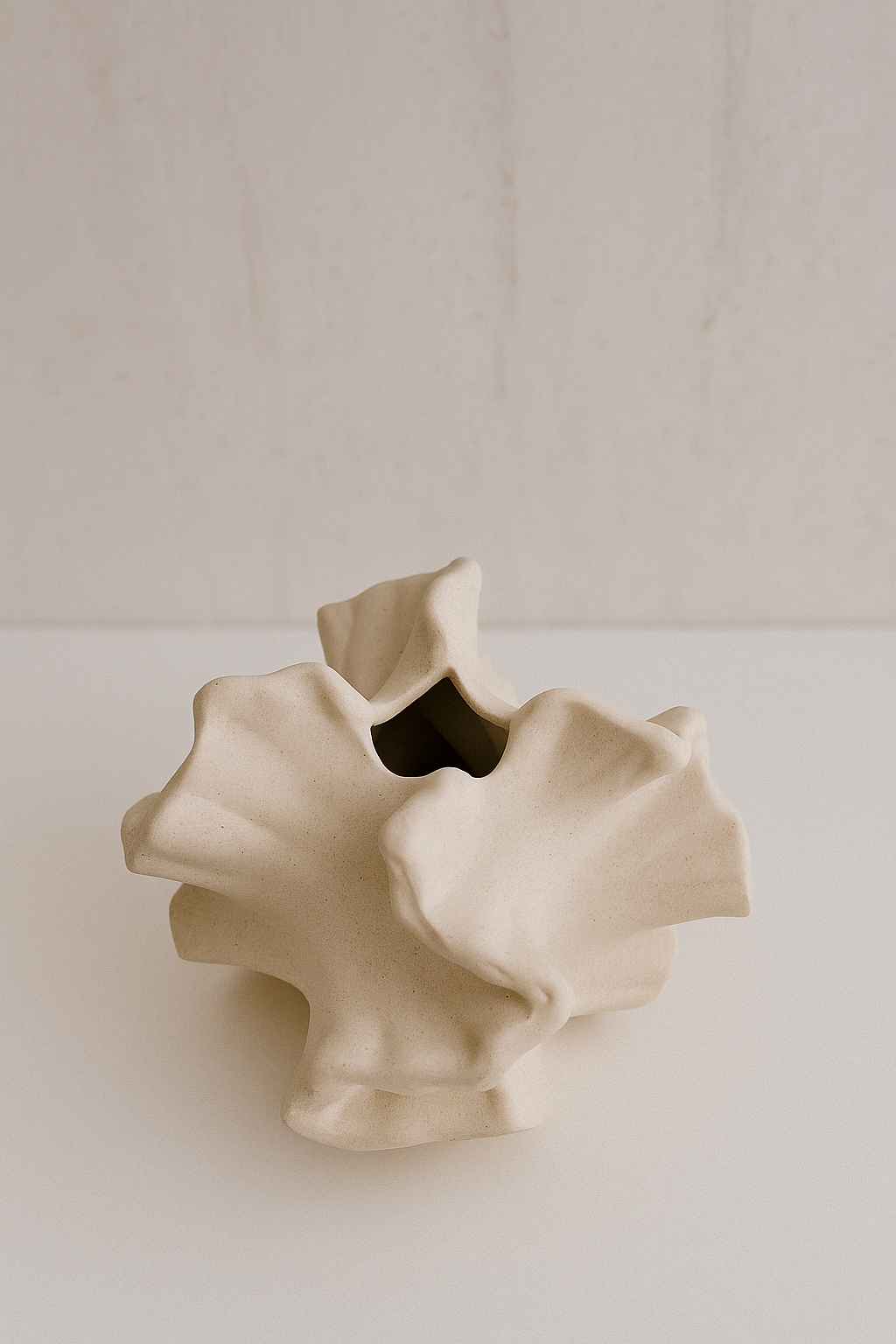 Crinkle Bloom Ceramic Vase
