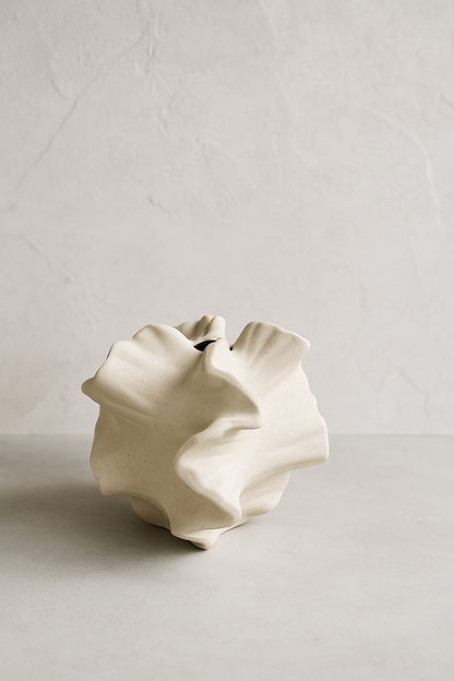 Crinkle Bloom Ceramic Vase