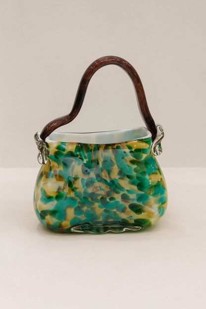 Artisan Crystal Hand Bag Vase