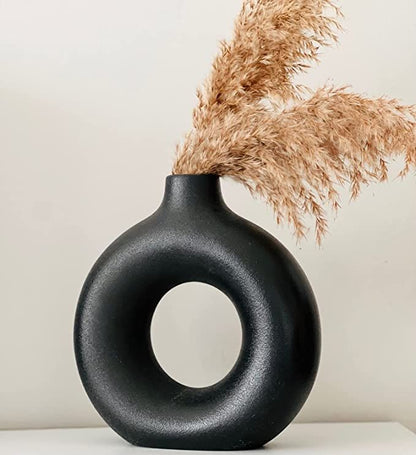 Onyx Ring Donut Ceramic Vase