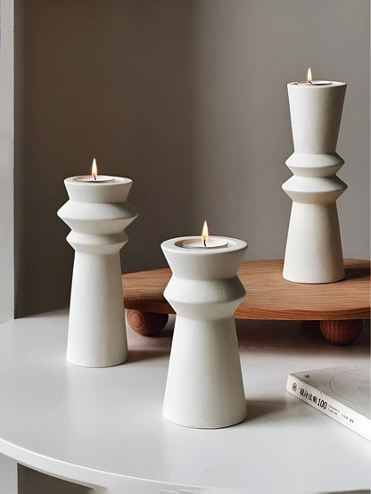 Premium Nordic Style Ceramic Candle Stand Set