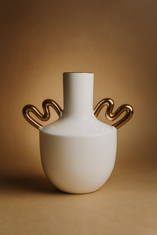 Amphora-Inspired Vase with Abstract Handles