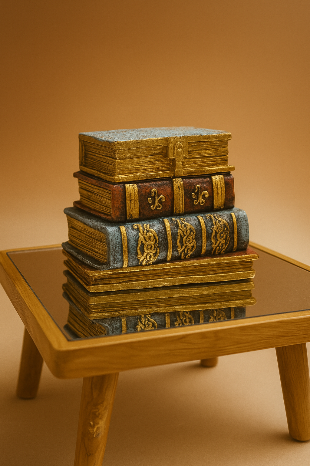 Timeless Tome – Vintage Stacked Book Sculpture
