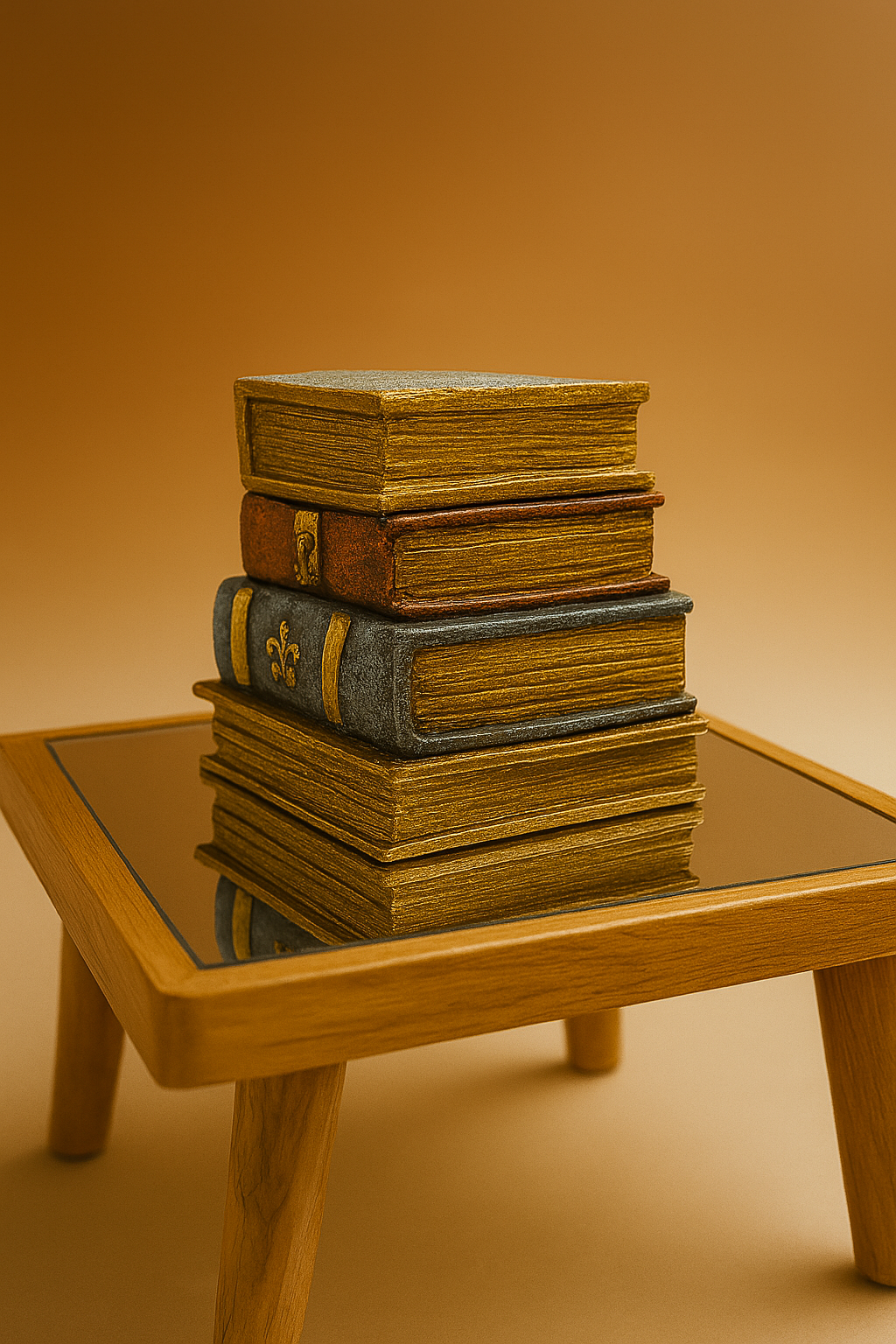 Timeless Tome – Vintage Stacked Book Sculpture