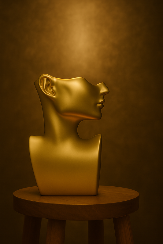 The Gilded Muse Sculpture - Statement Piece