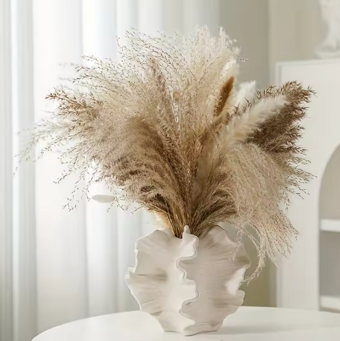 Crinkle Bloom Ceramic Vase