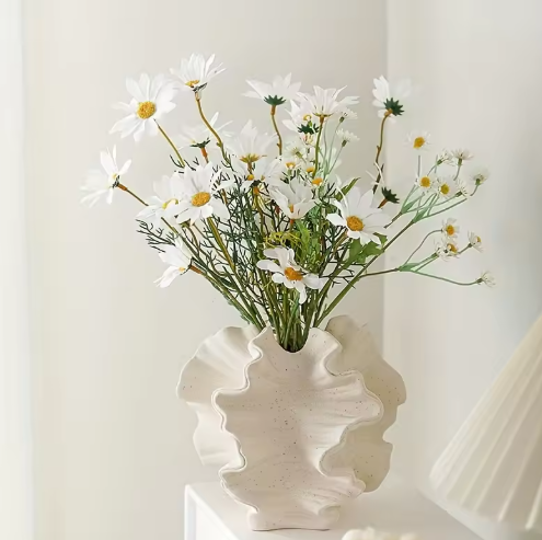 Crinkle Bloom Ceramic Vase