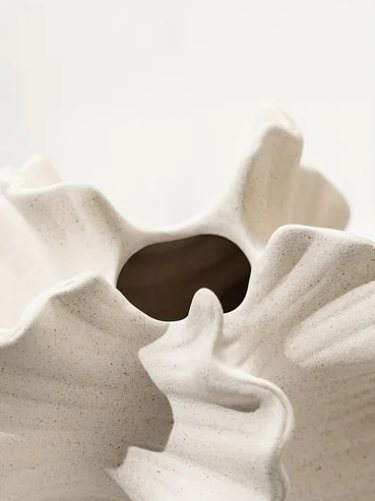 Crinkle Bloom Ceramic Vase
