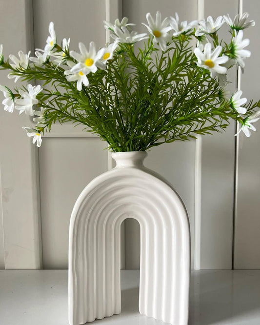 AURA - Bohemian Matte White Ceramic Vases