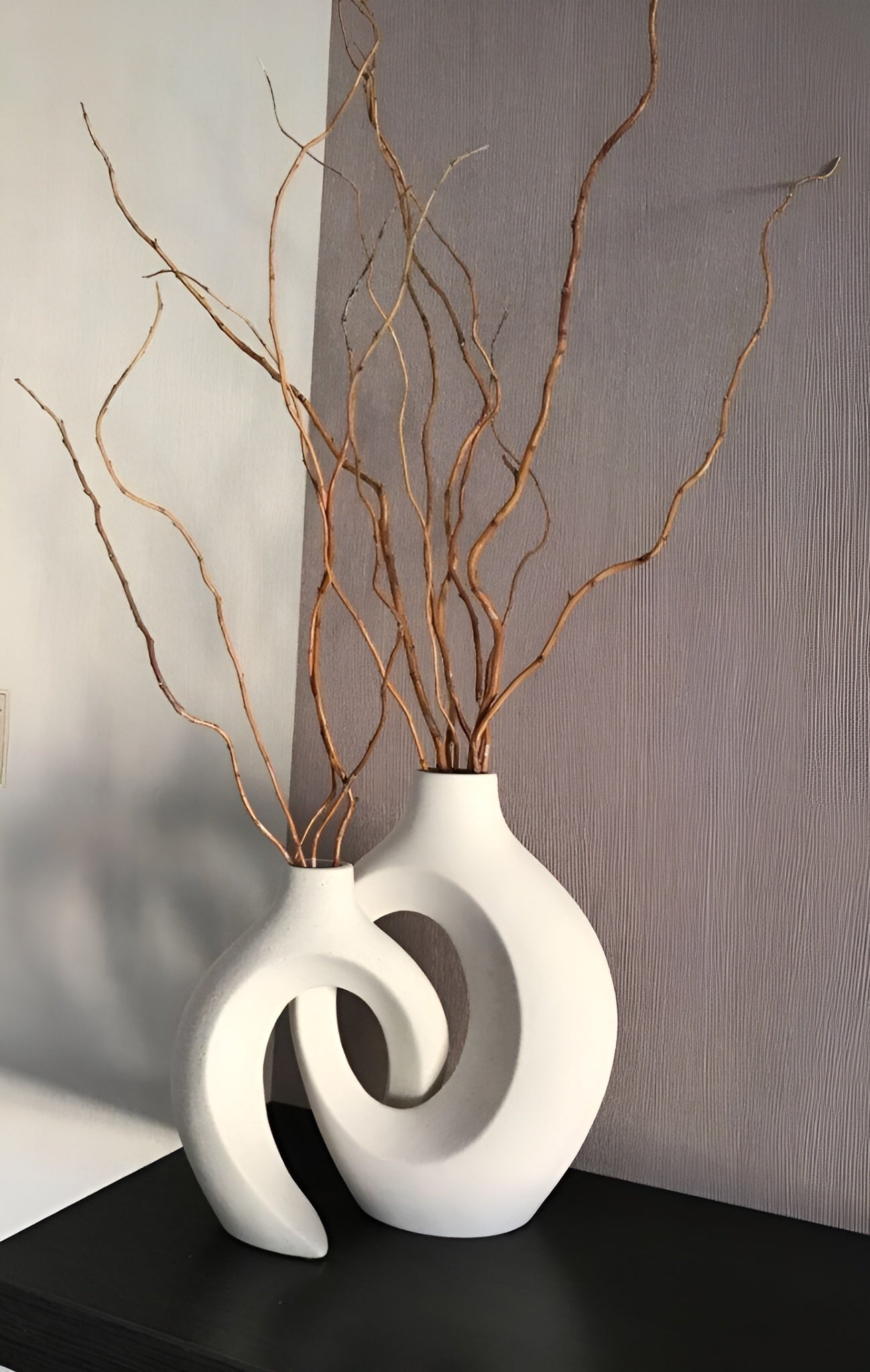 Premium Vessel Duo – The Intertwined Sculptural Vase Set