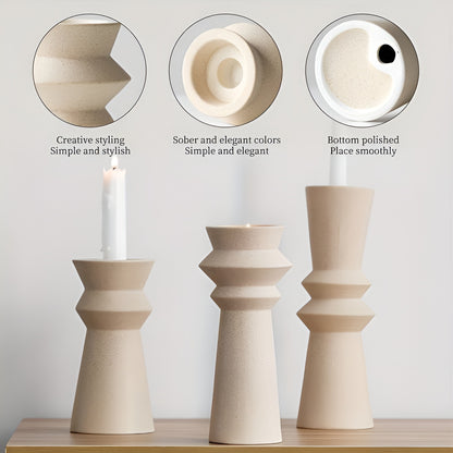 Premium Nordic Style Ceramic Candle Stand Set