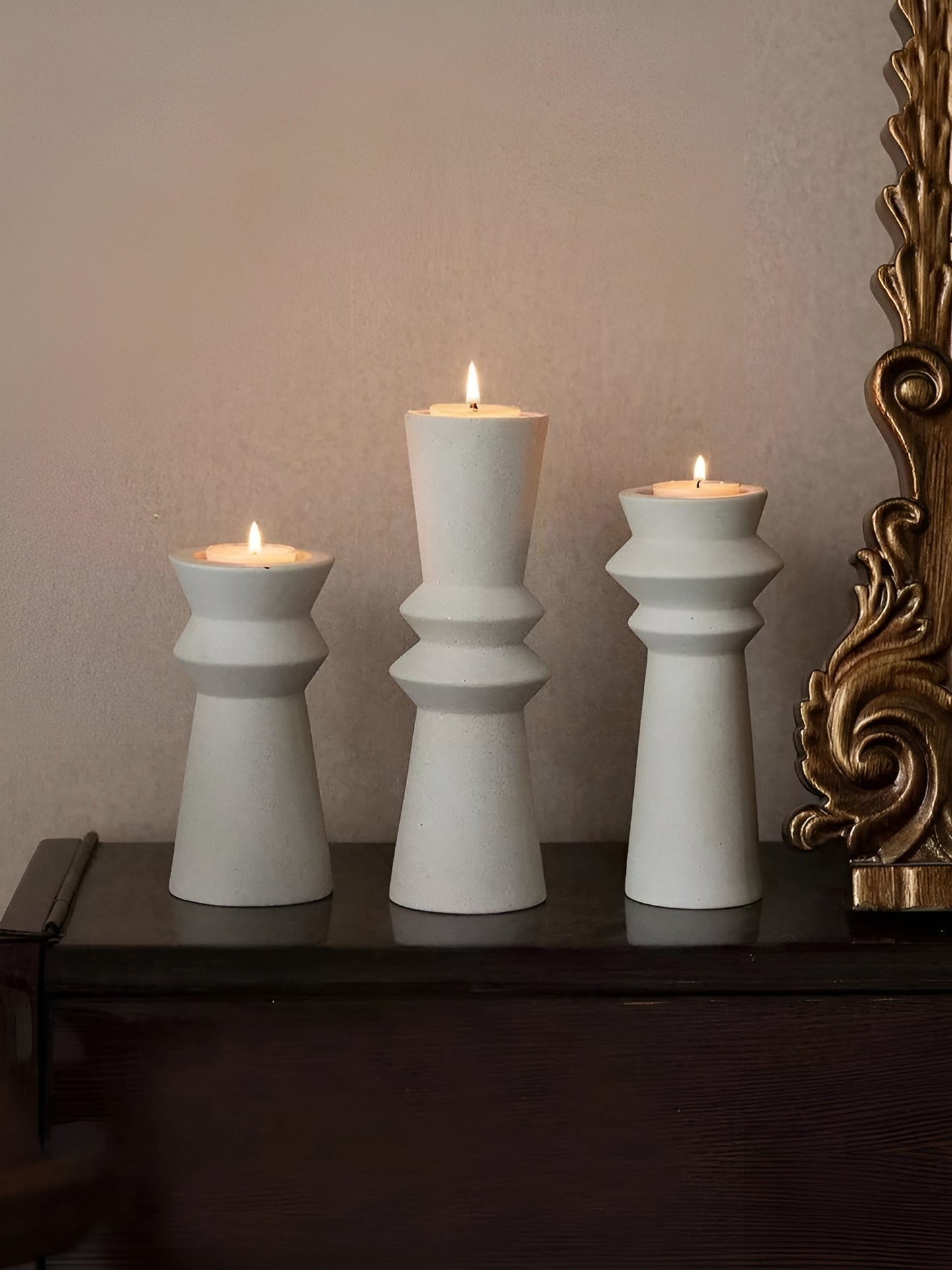 Premium Nordic Style Ceramic Candle Stand Set