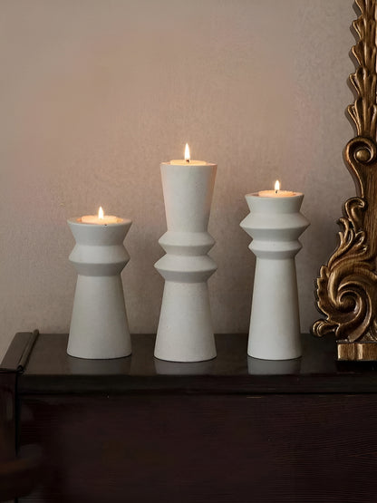 Premium Nordic Style Ceramic Candle Stand Set